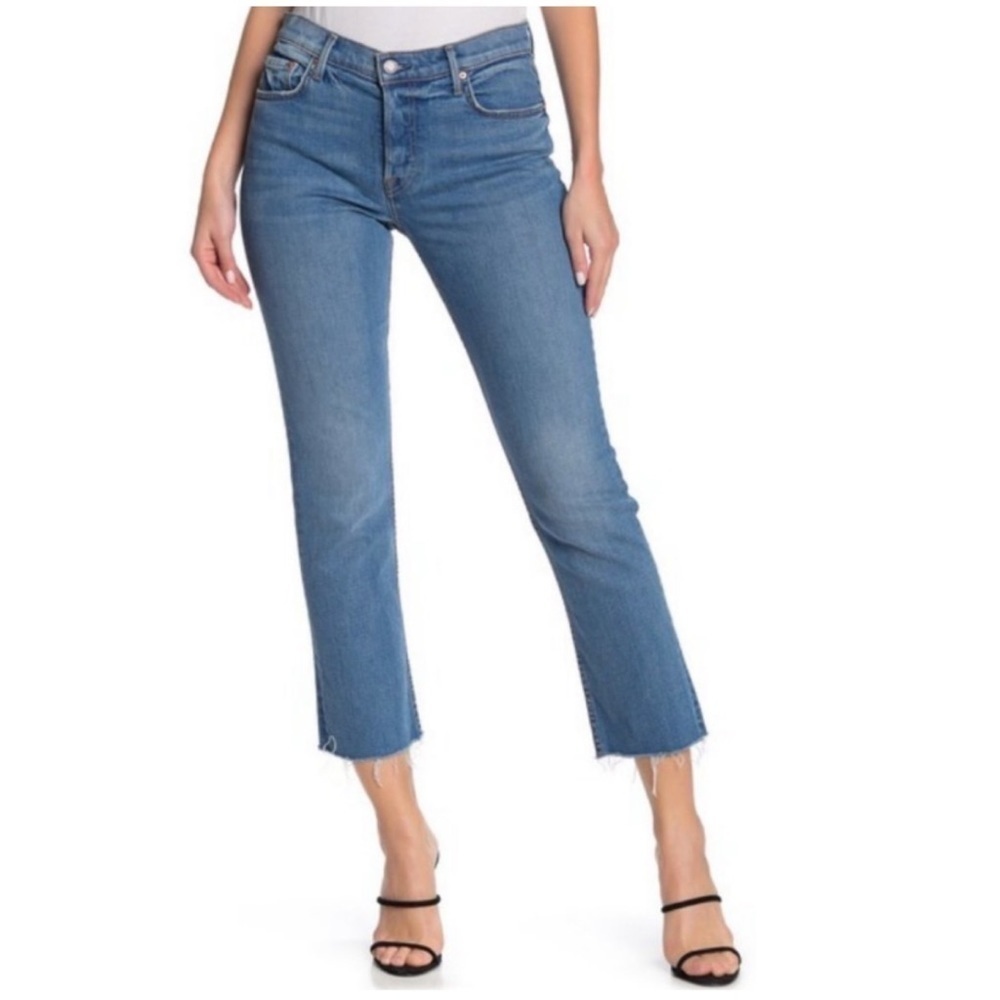 GRLFRND Tatum Raw Hem Cropped Jeans Highway Star